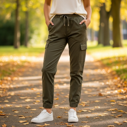 Terra Kargo Cep Detaylı Pamuklu Jogger Pantolon resmi